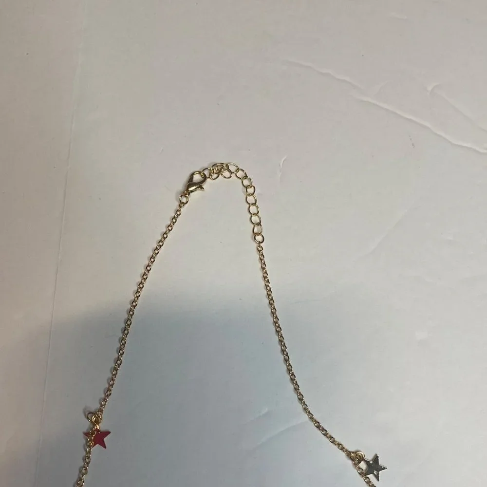 Simple Women’s Choker Chain Star‎ Necklace Gold Tone